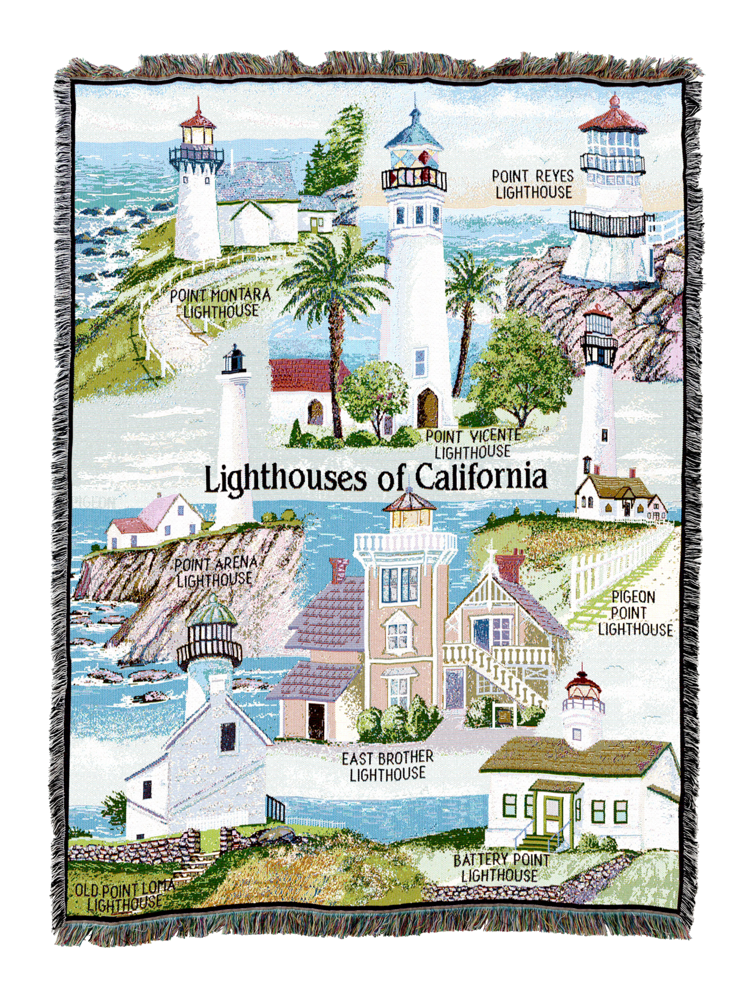 Lighthouses Of California Blanket