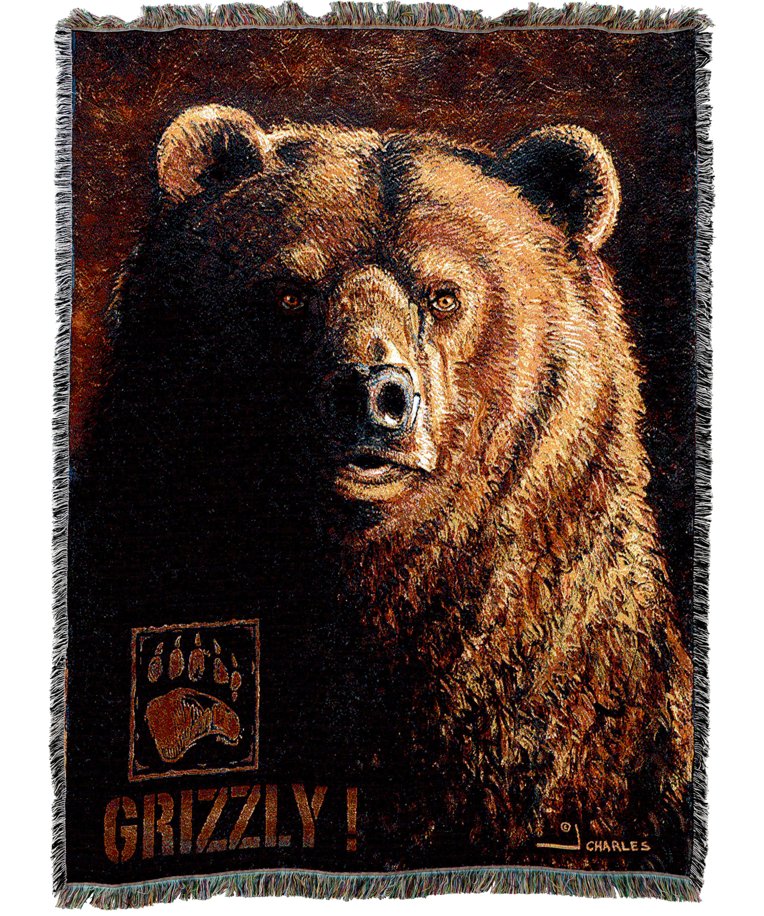 Shadow Beast Grizzly Bear Blanket