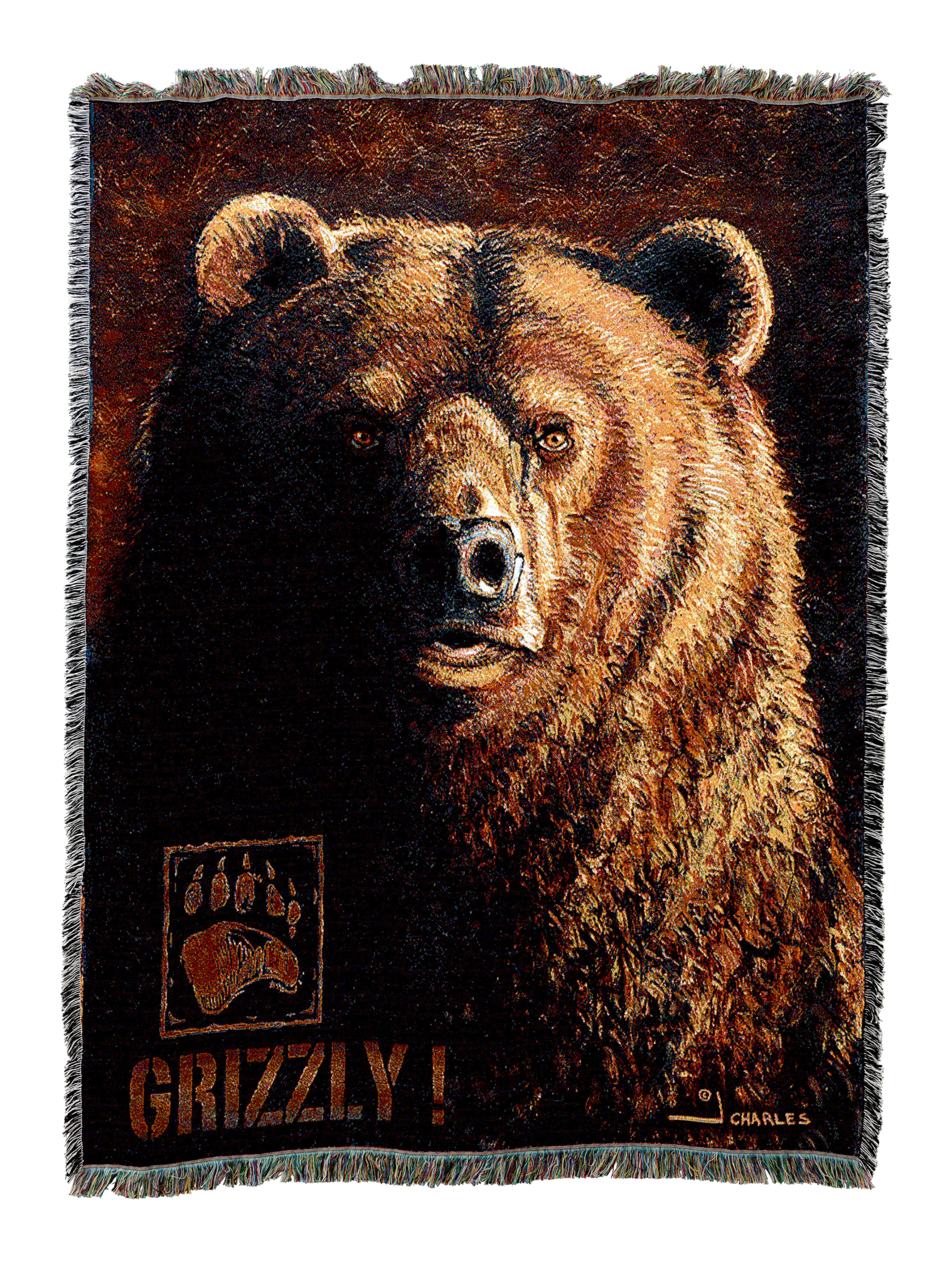 Shadow Beast Grizzly Bear Blanket