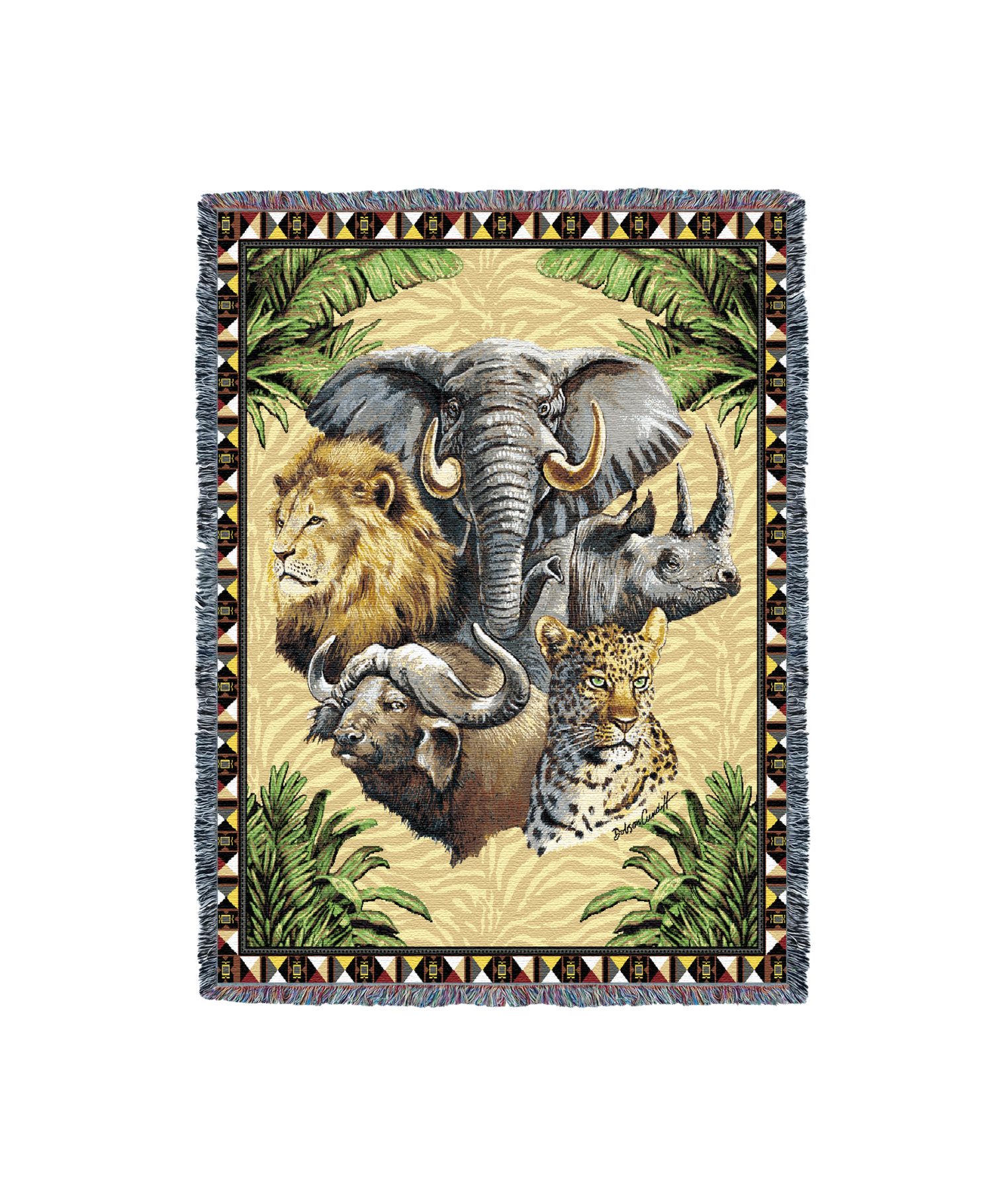 Big Five Blanket Elephant Rhinoceros Lion Buffalo Leopard