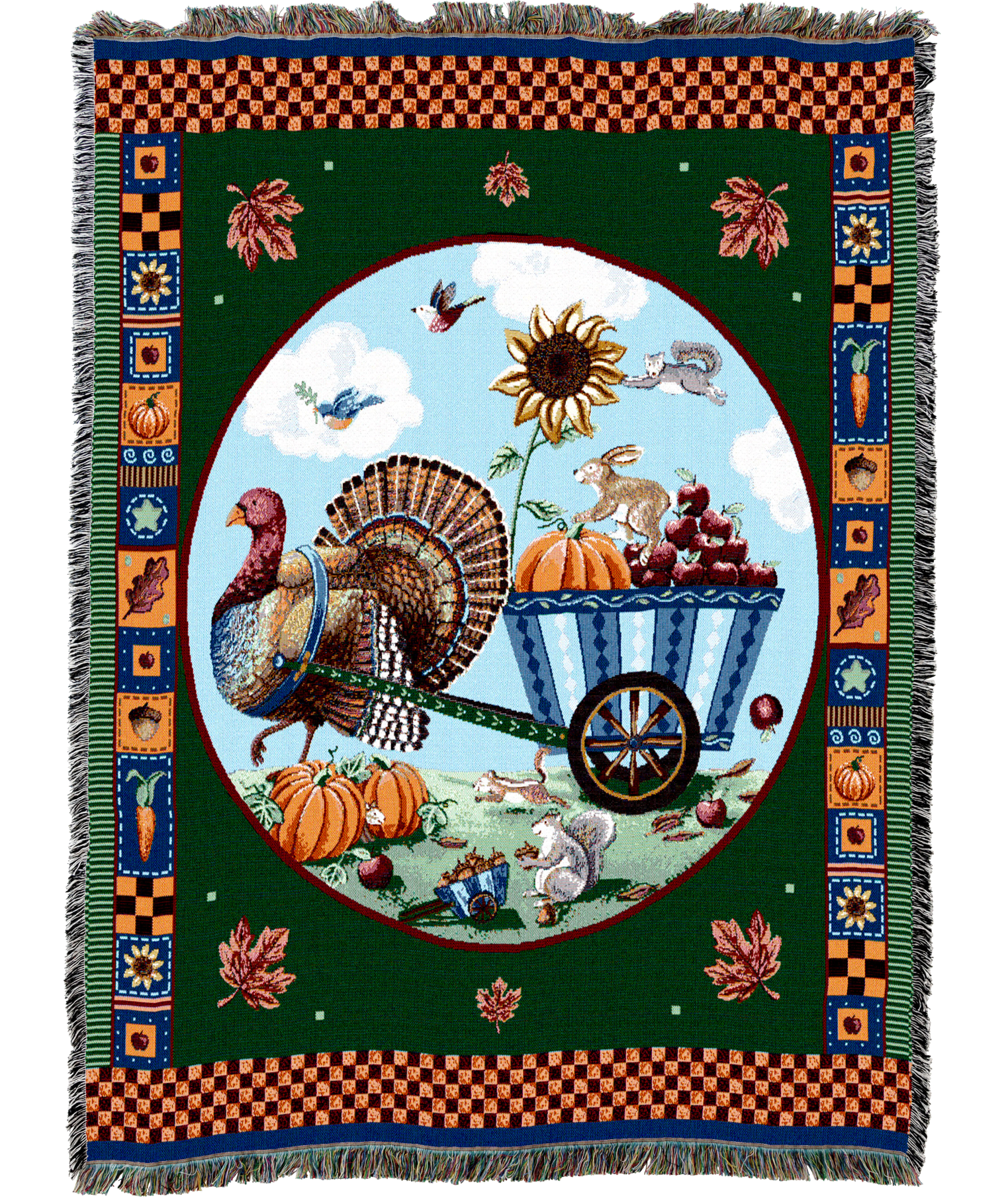 Turkey Thanksgiving Fall Blanket