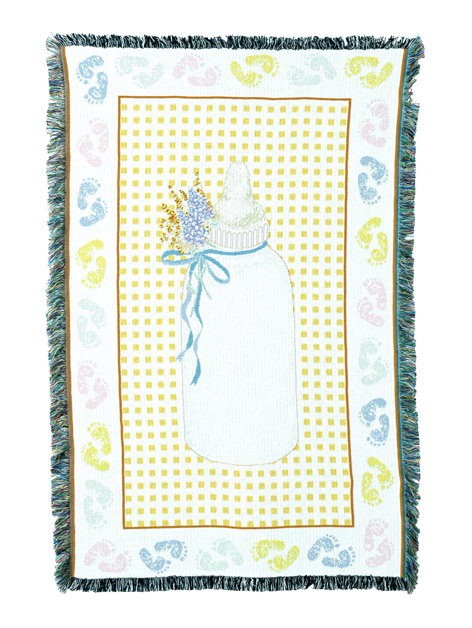 Baby Bottle Yellow Mini Blanket