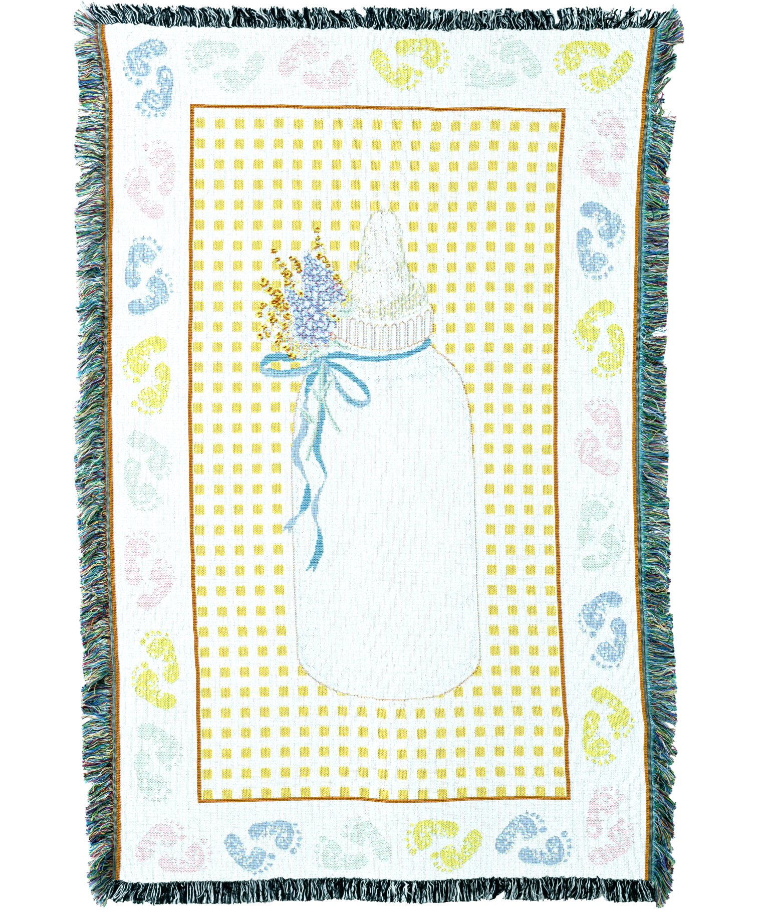 Baby Bottle Yellow Mini Blanket