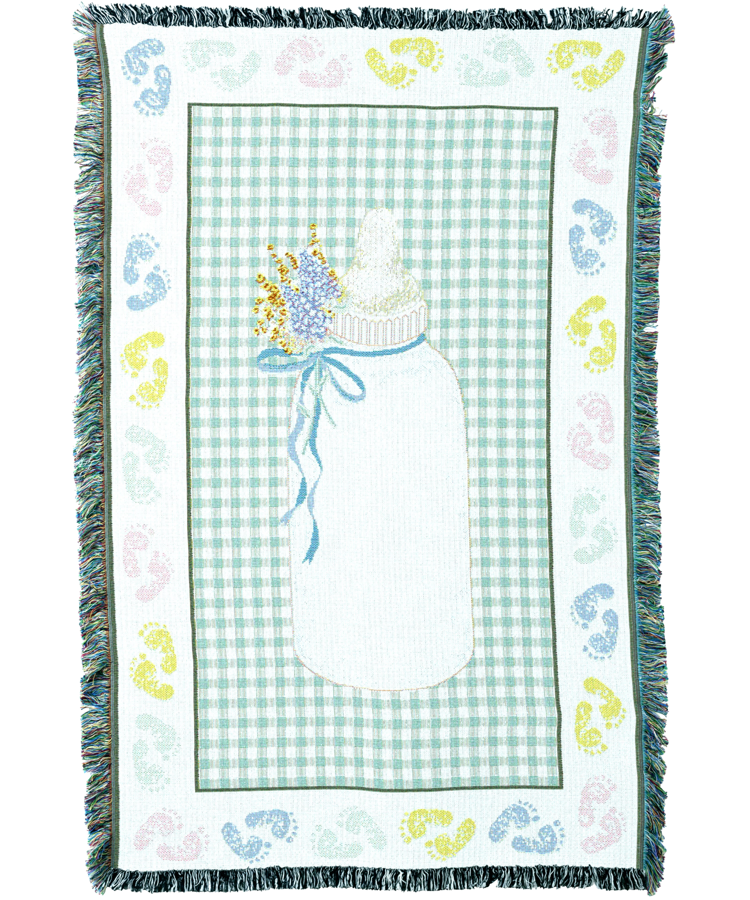 Baby Bottle Green Mini Blanket