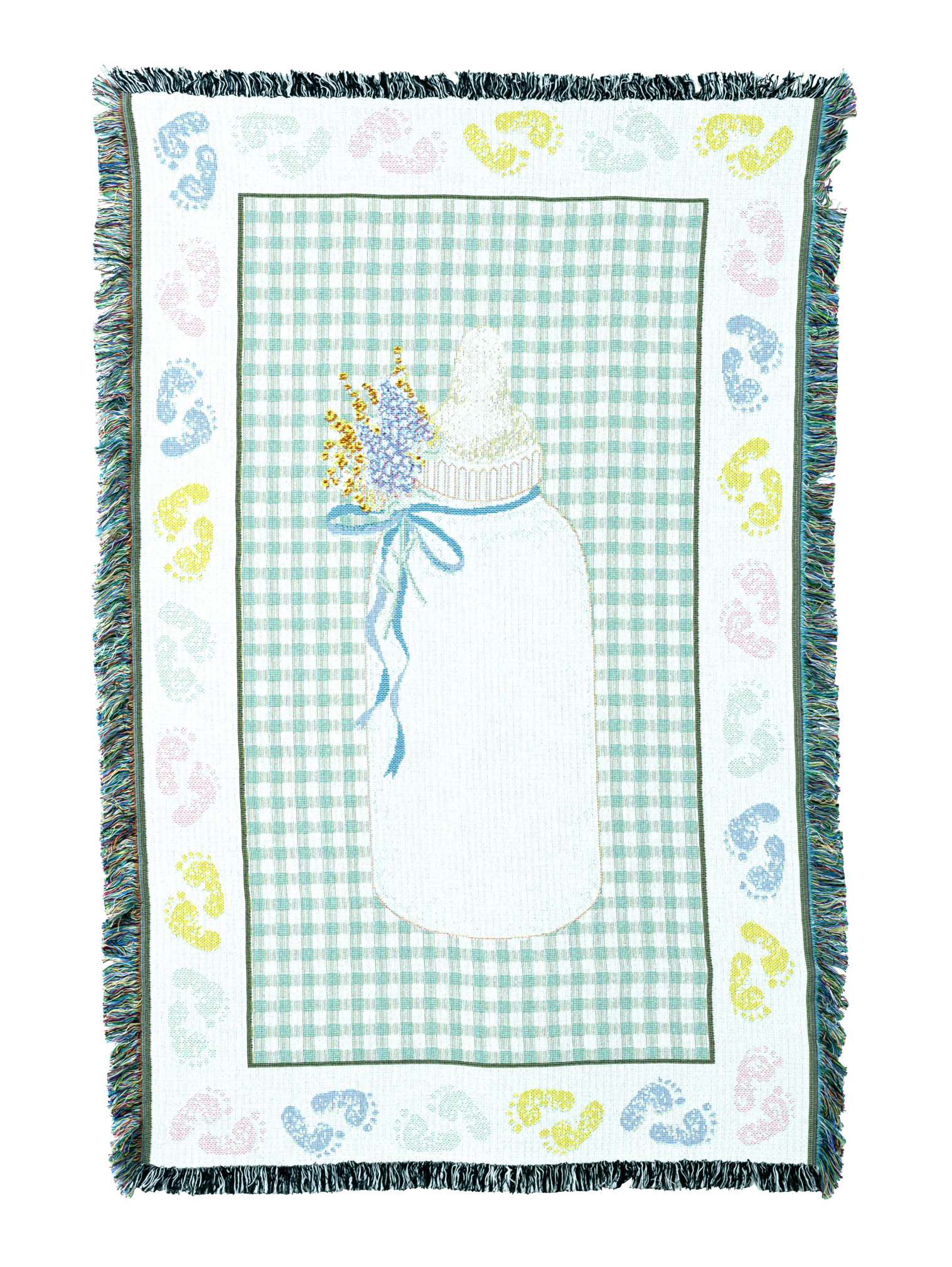 Baby Bottle Green Mini Blanket