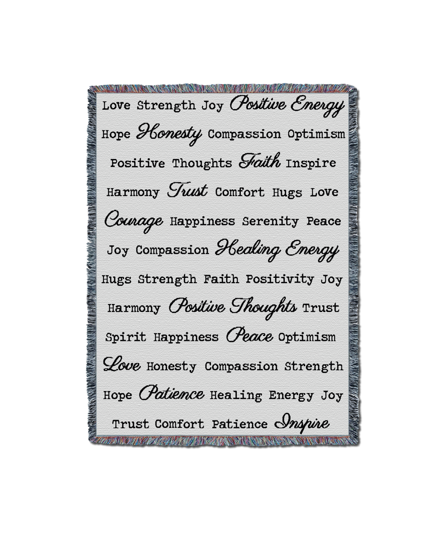 Word Hugs Light Grey 54X70 Blanket