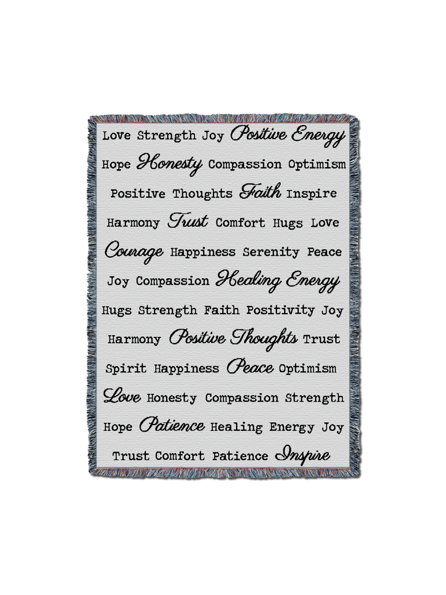 Word Hugs Light Grey 54X70 Blanket
