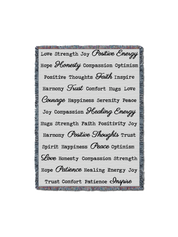 Word Hugs Light Grey 54X70 Blanket