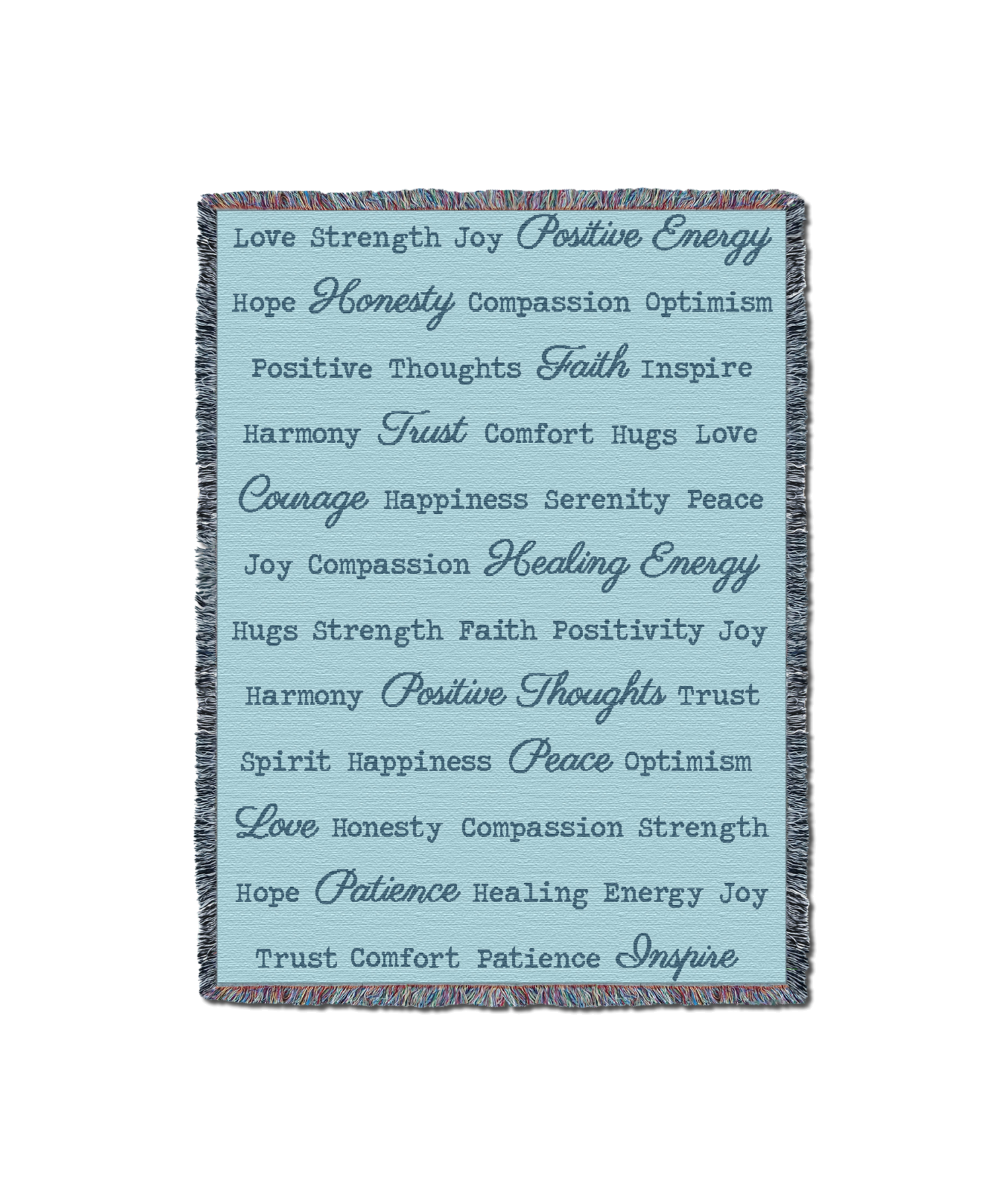 Word Hugs Light Teal 54X70 Blanket
