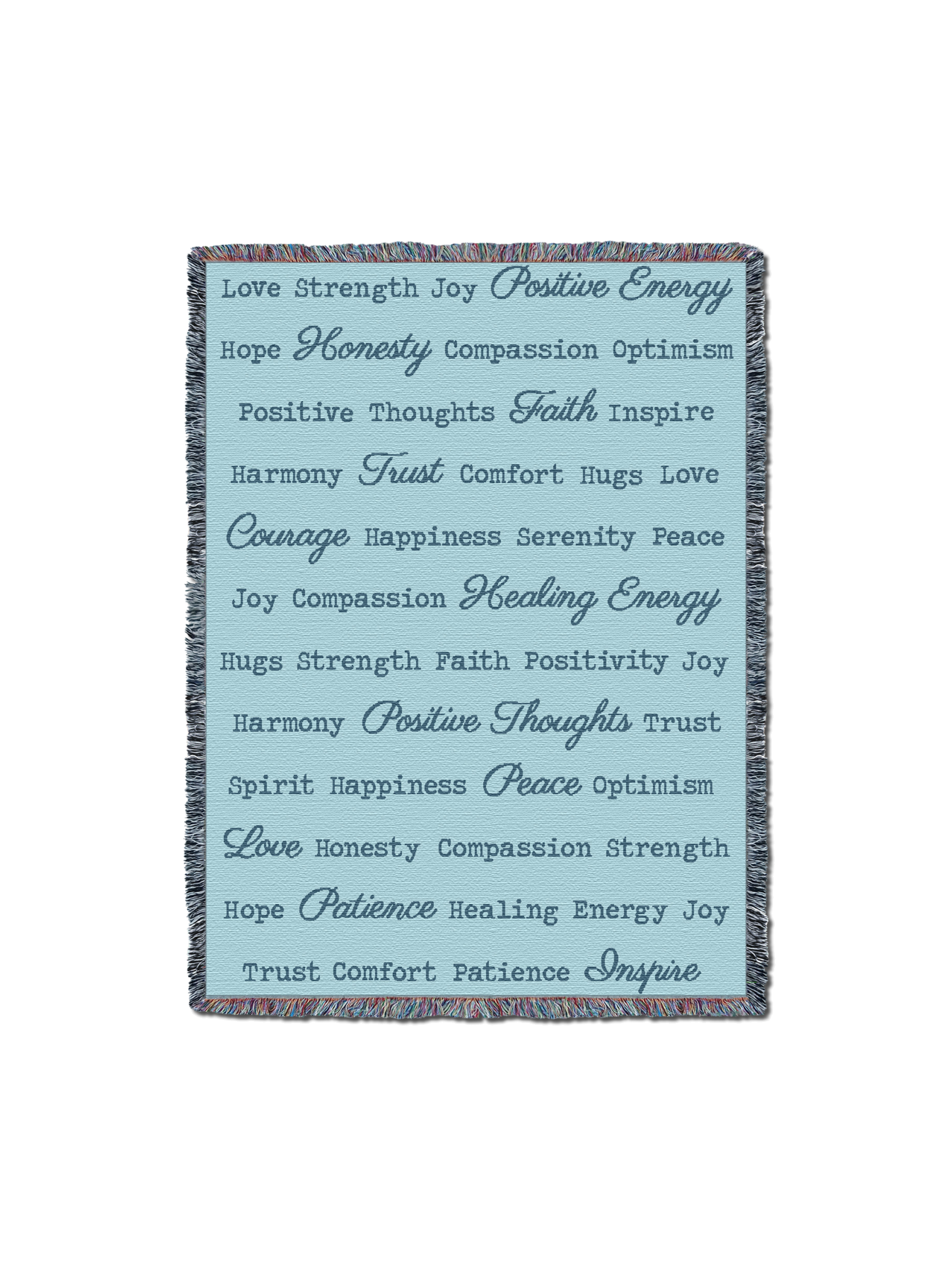 Word Hugs Light Teal 54X70 Blanket