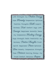 Word Hugs Light Teal 54X70 Blanket