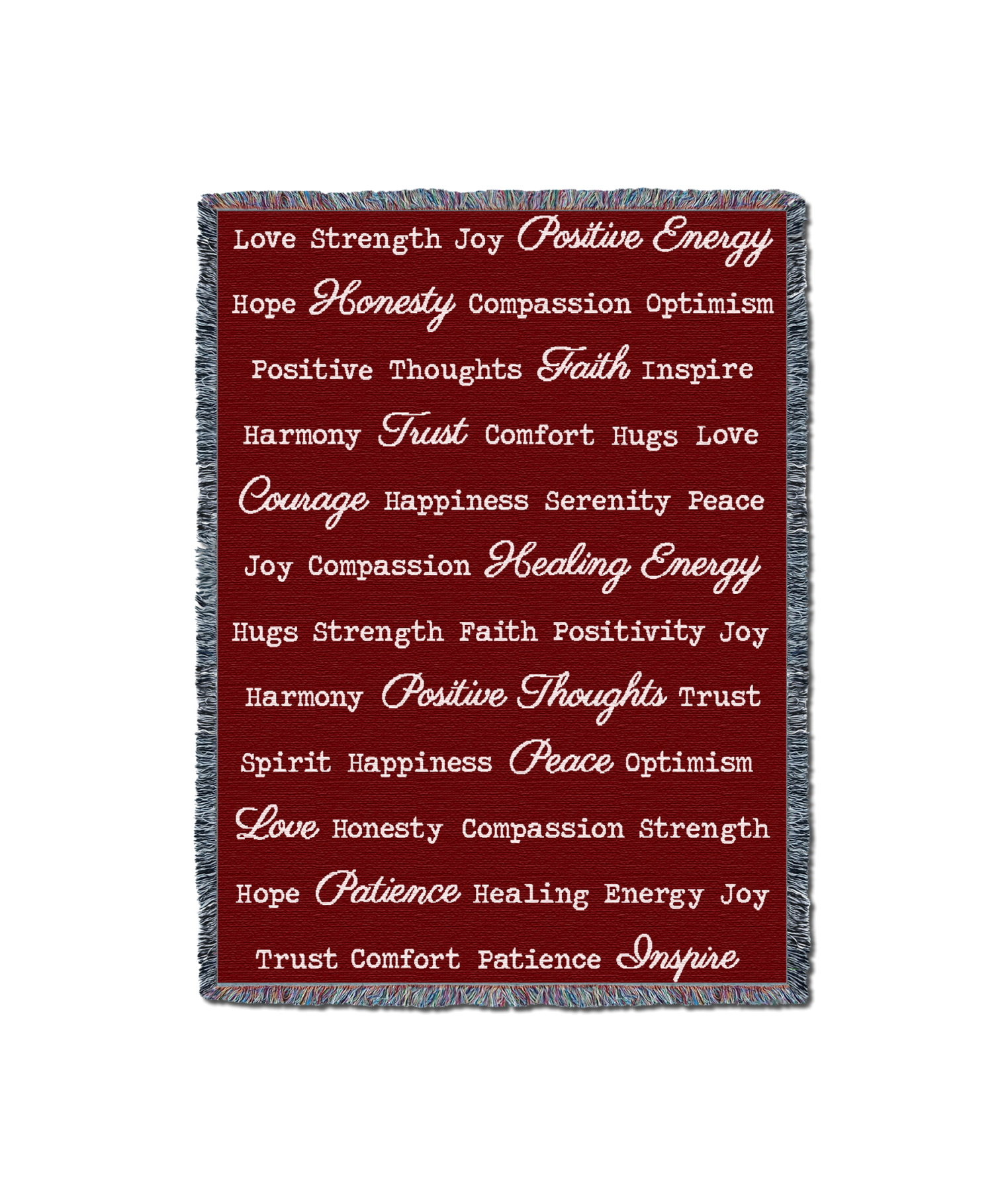 Word Hugs Dark Red 54X70 Blanket