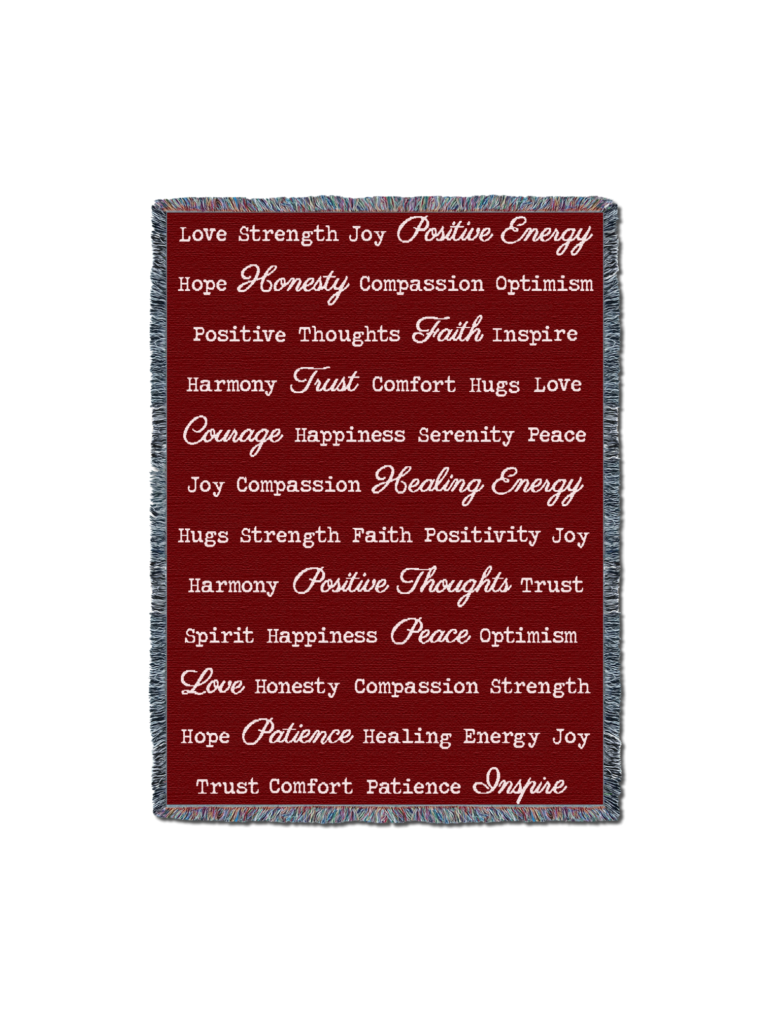 Word Hugs Dark Red 54X70 Blanket