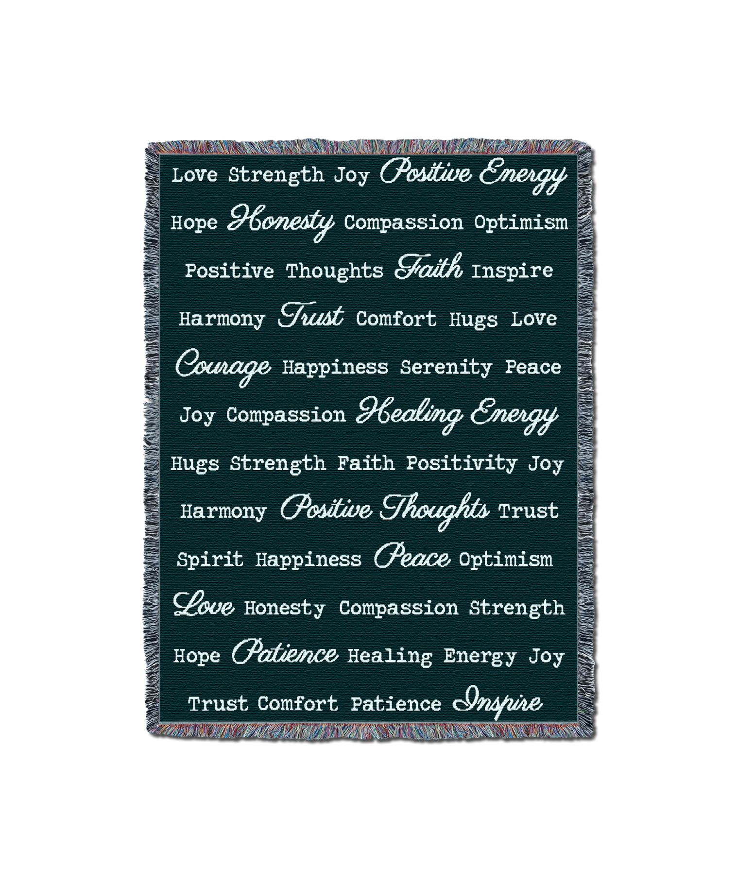 Word Hugs Dark Teal 54X70 Blanket