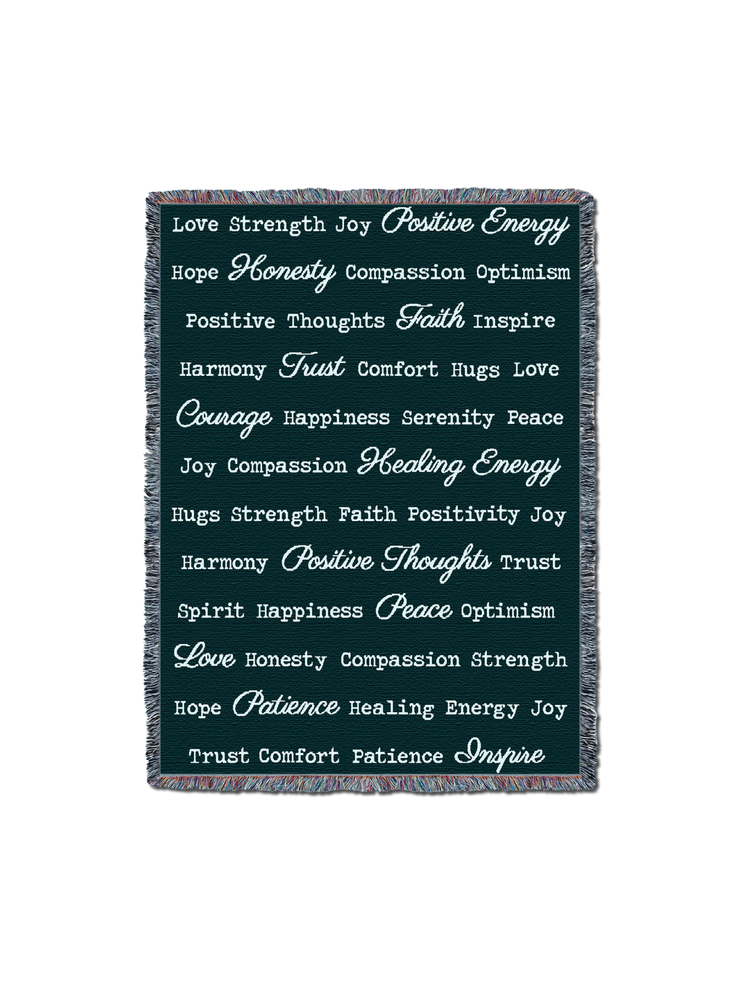 Word Hugs Dark Teal 54X70 Blanket