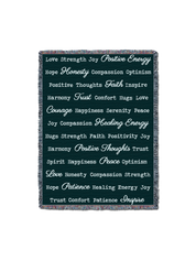Word Hugs Dark Teal 54X70 Blanket