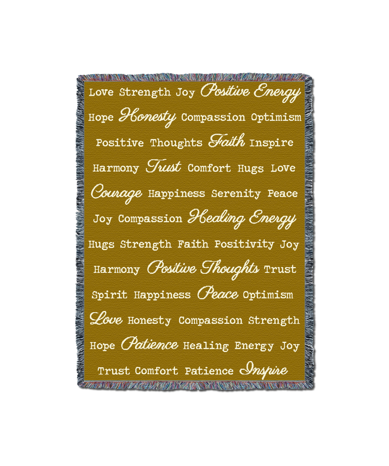 Word Hugs Gold 54X70 Blanket