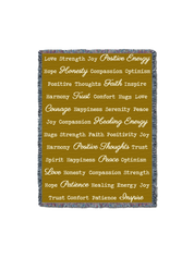 Word Hugs Gold 54X70 Blanket