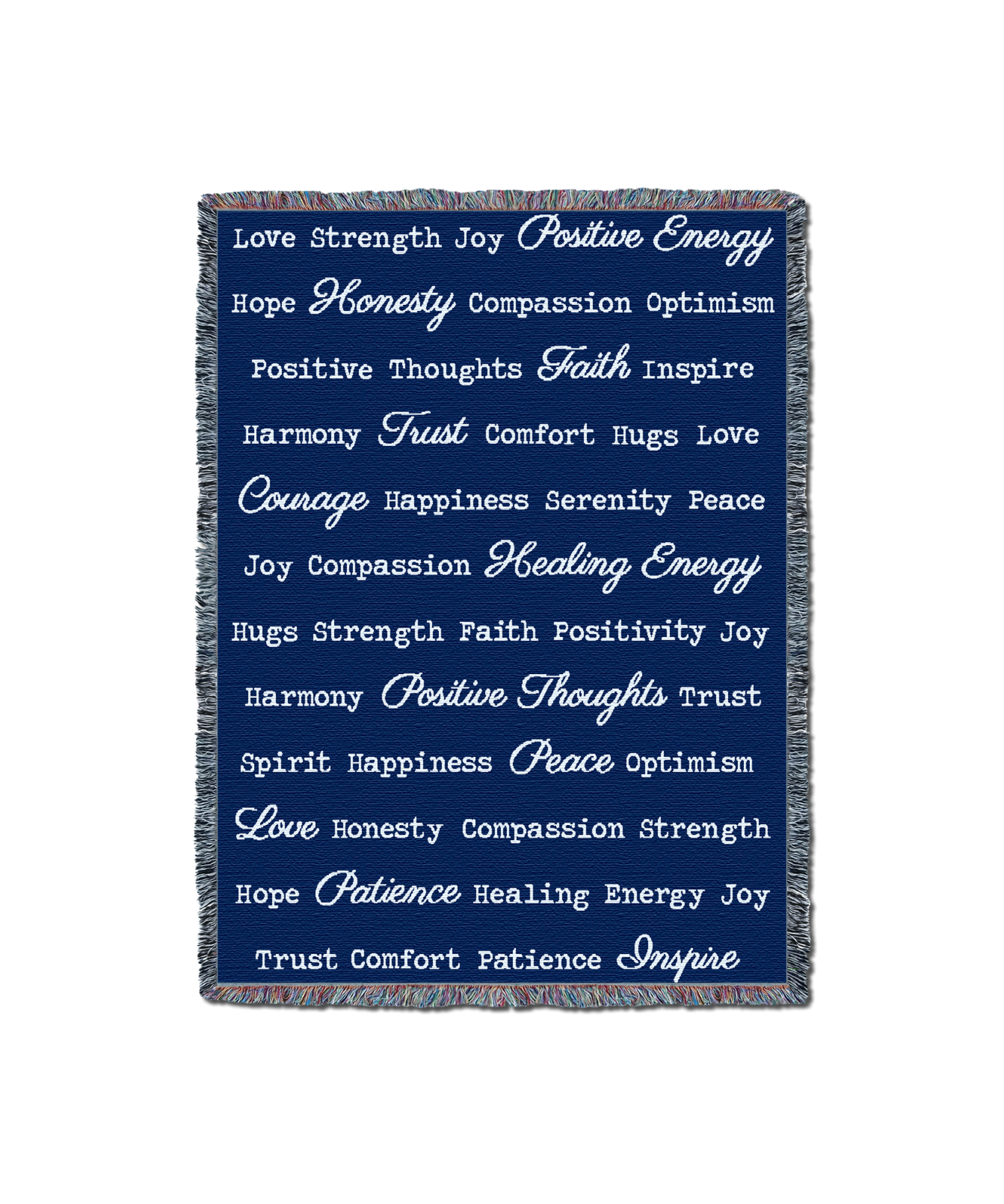 Word Hugs Dark Blue 54X70 Blanket