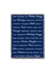 Word Hugs Dark Blue 54X70 Blanket