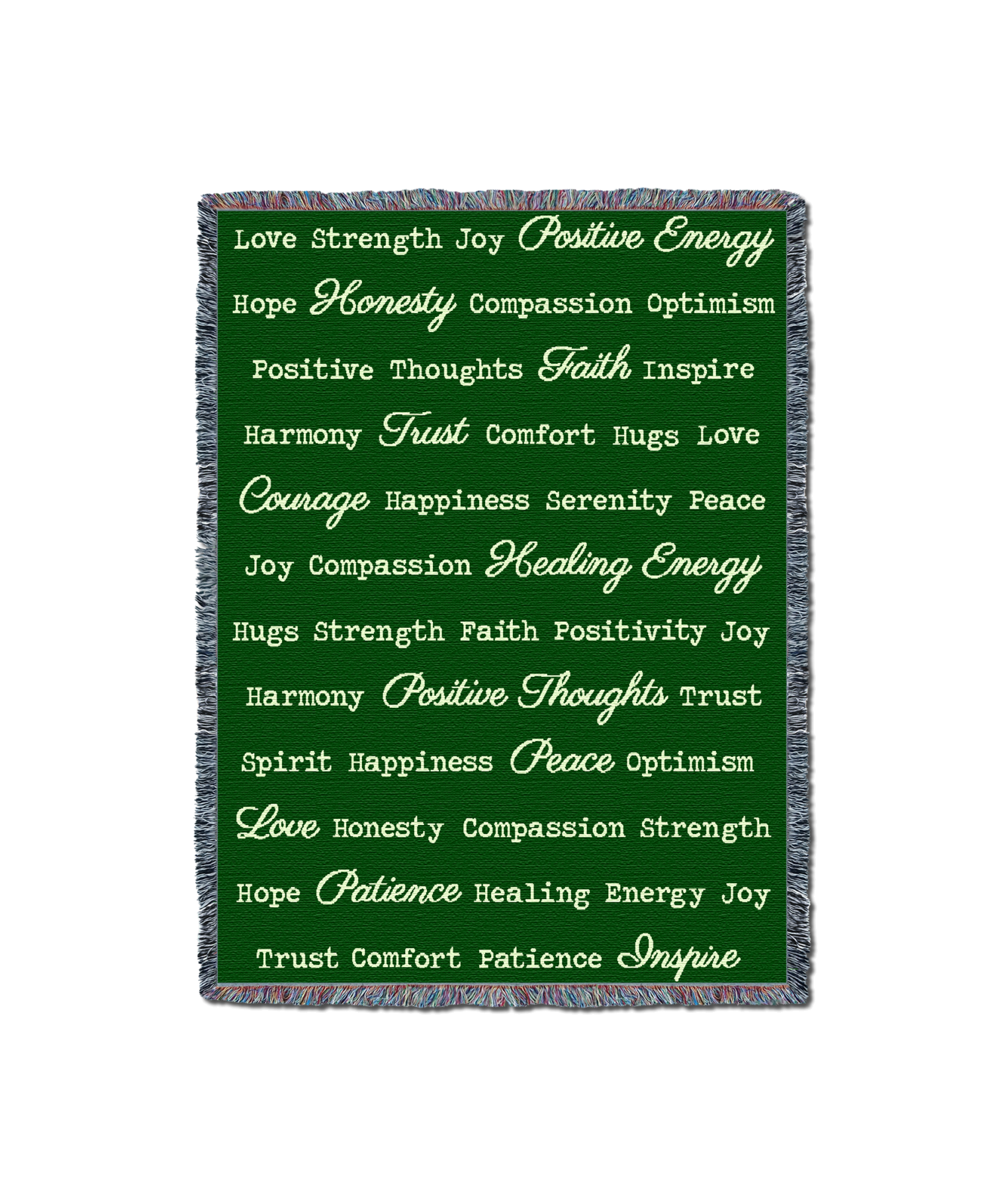 Word Hugs Green 54X70 Blanket