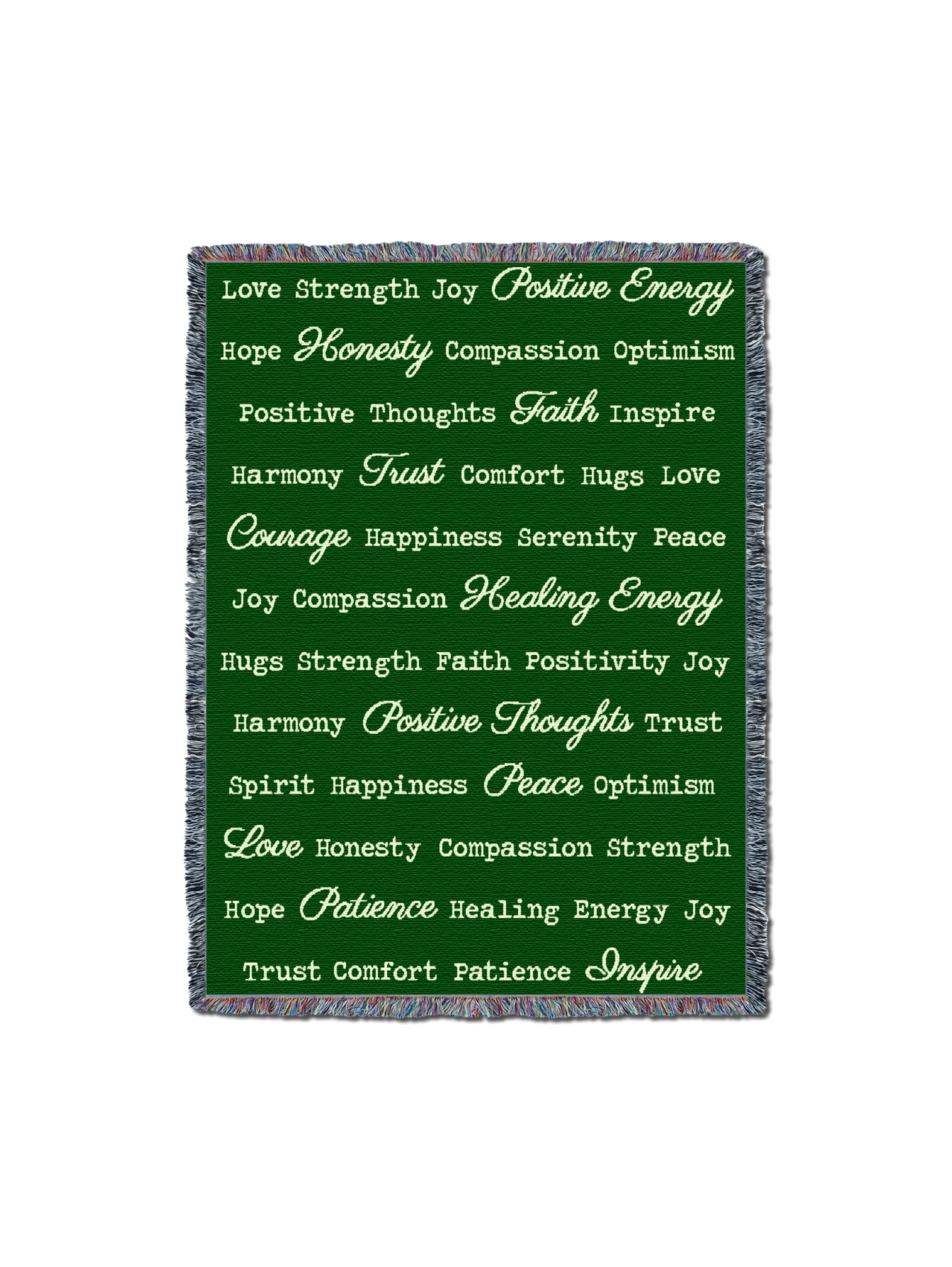 Word Hugs Green 54X70 Blanket