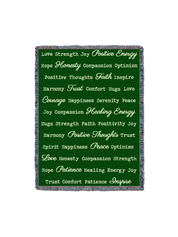 Word Hugs Green 54X70 Blanket