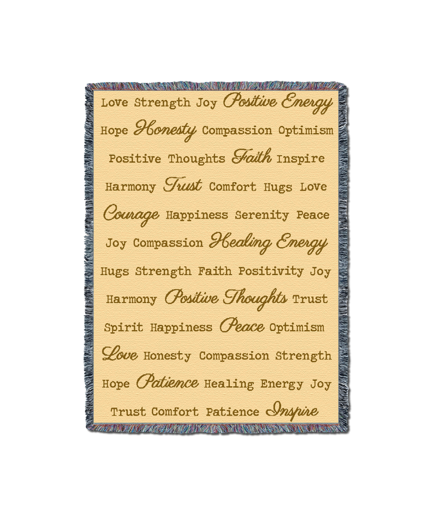 Word Hugs Cream 54X70 Blanket