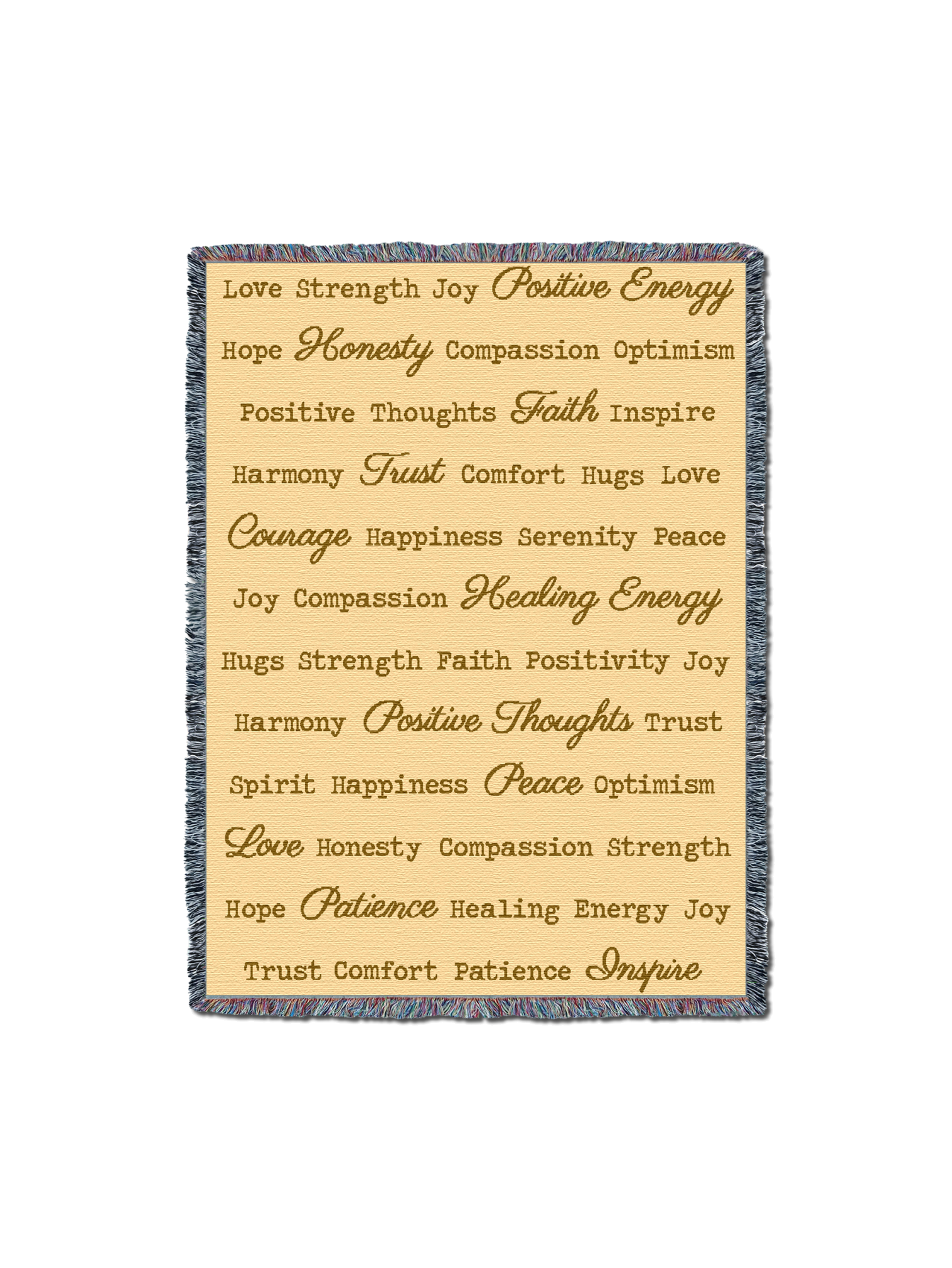 Word Hugs Cream 54X70 Blanket