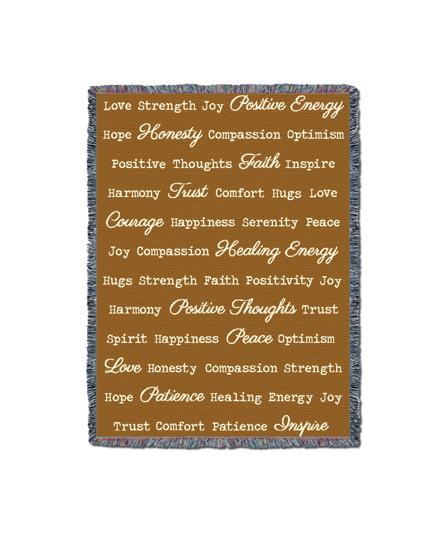 Word Hugs Dark Gold 54X70 Blanket
