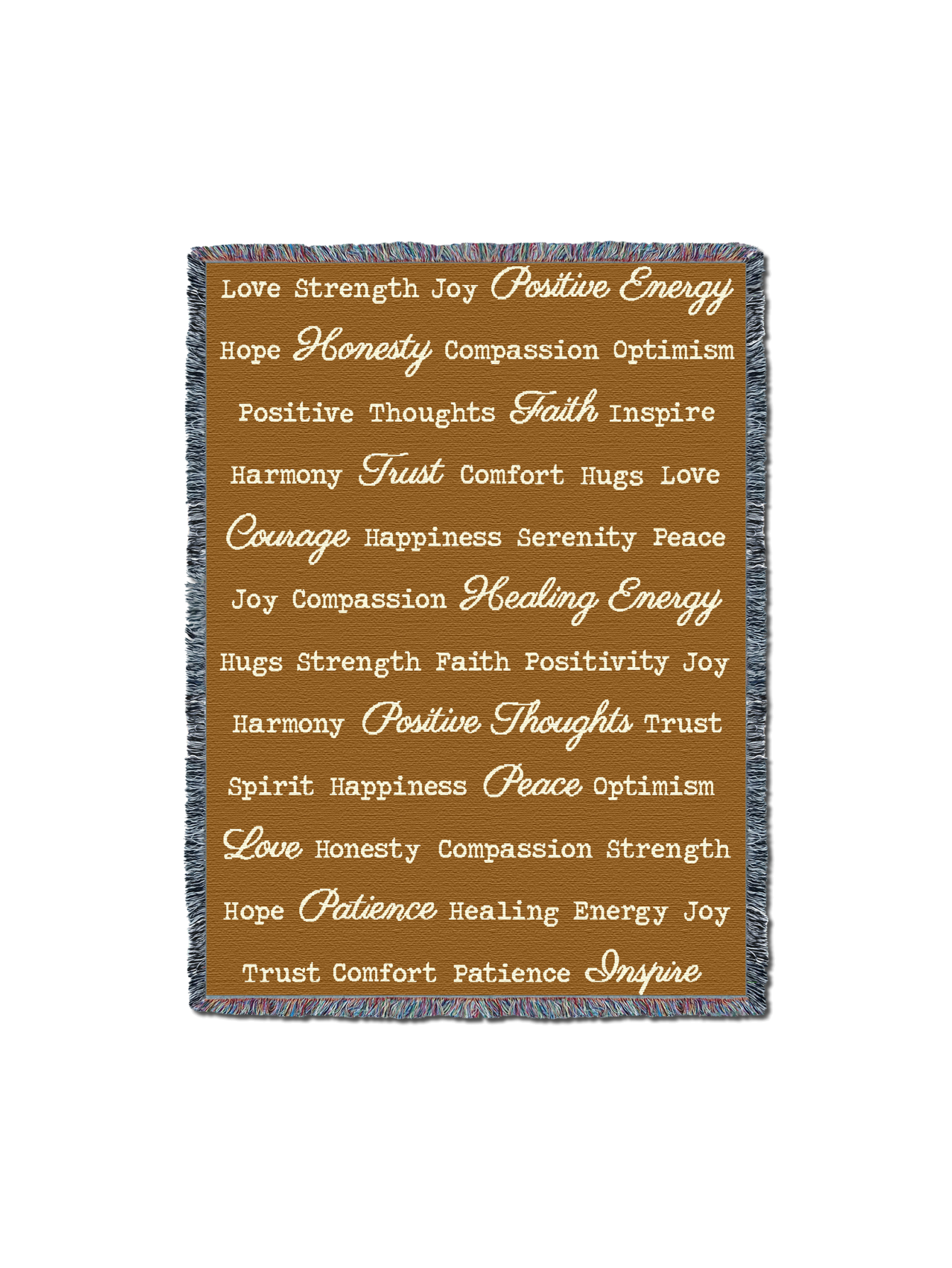 Word Hugs Dark Gold 54X70 Blanket