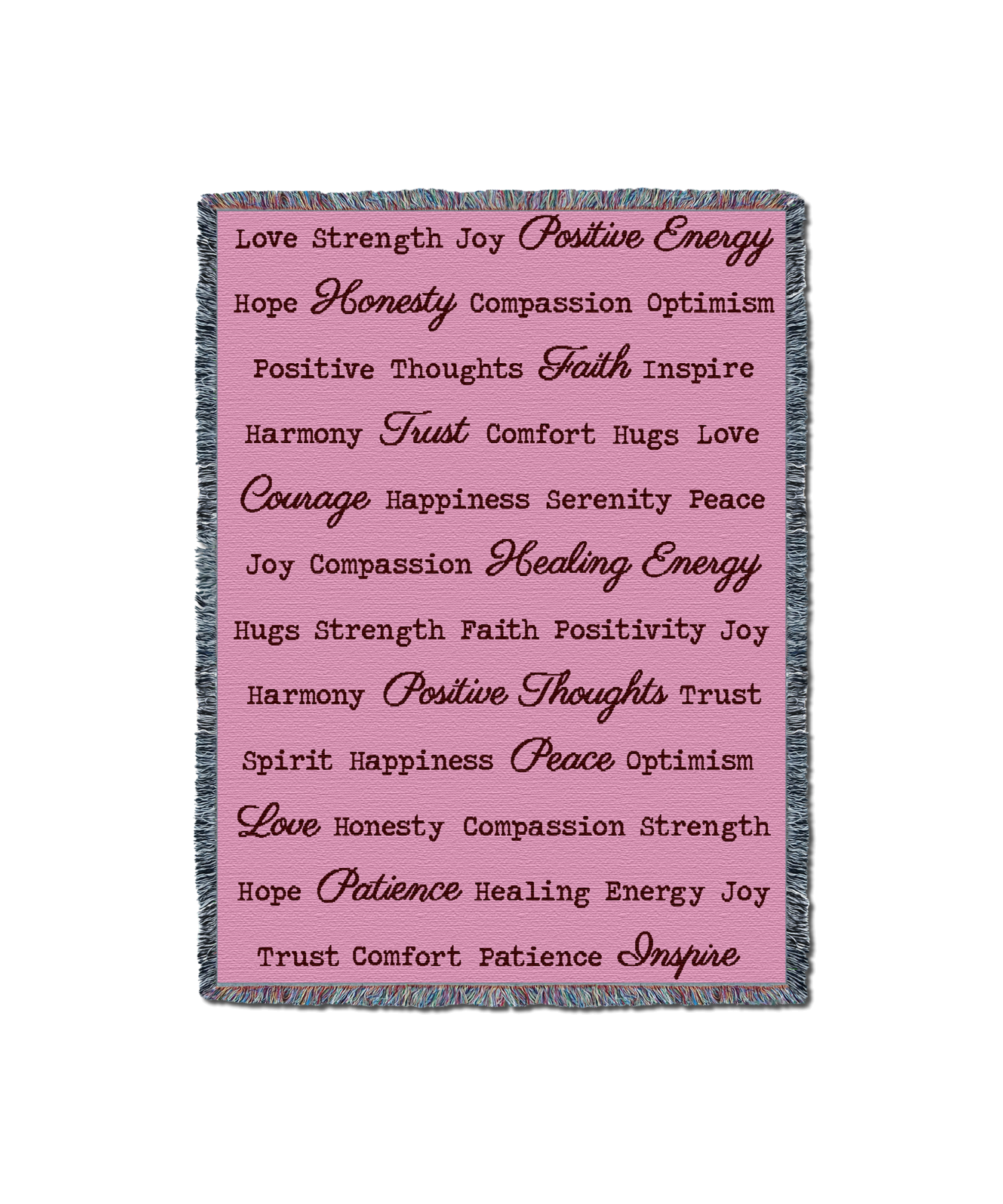 Word Hugs Berry 54X70 Blanket