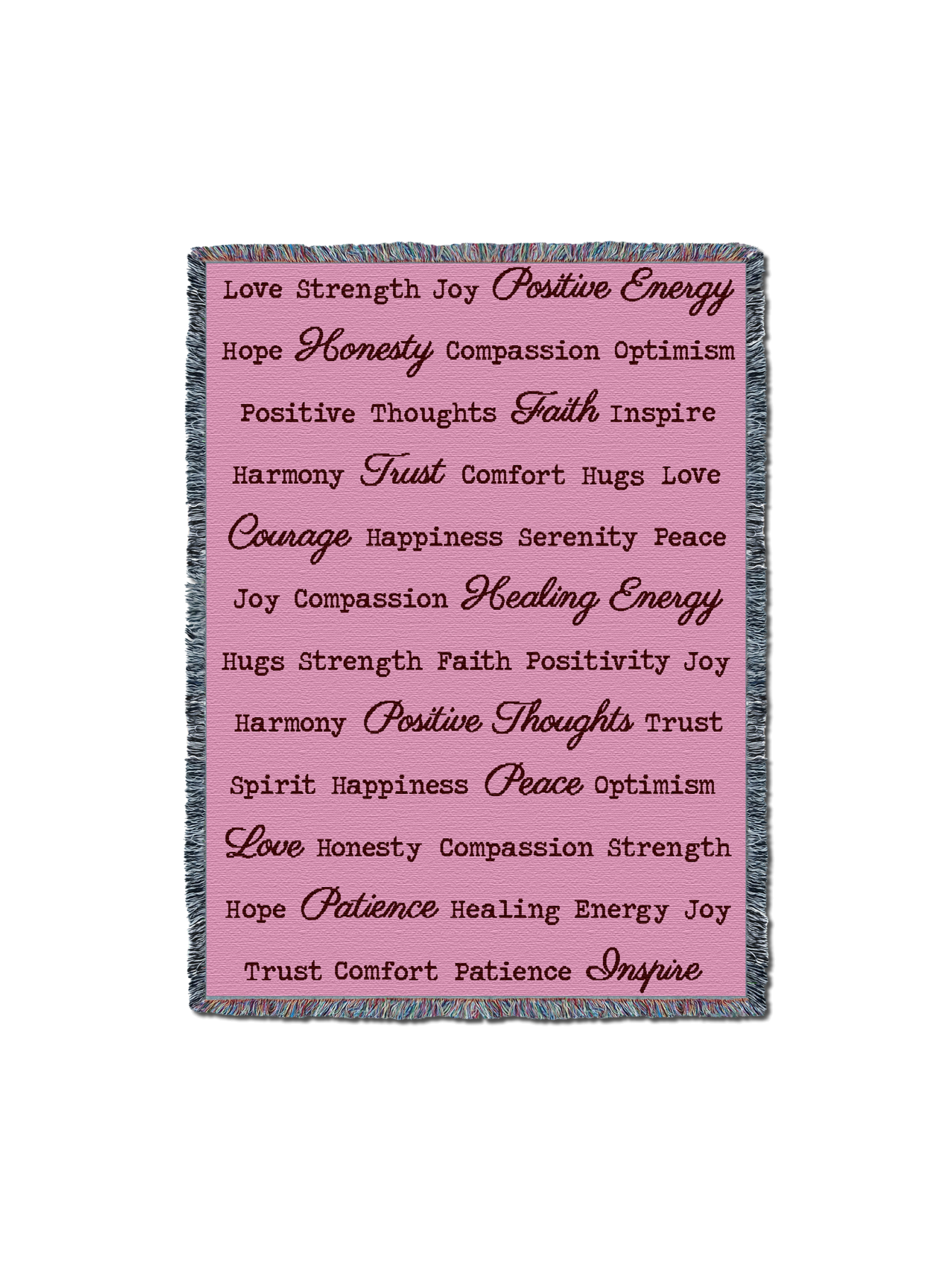 Word Hugs Berry 54X70 Blanket