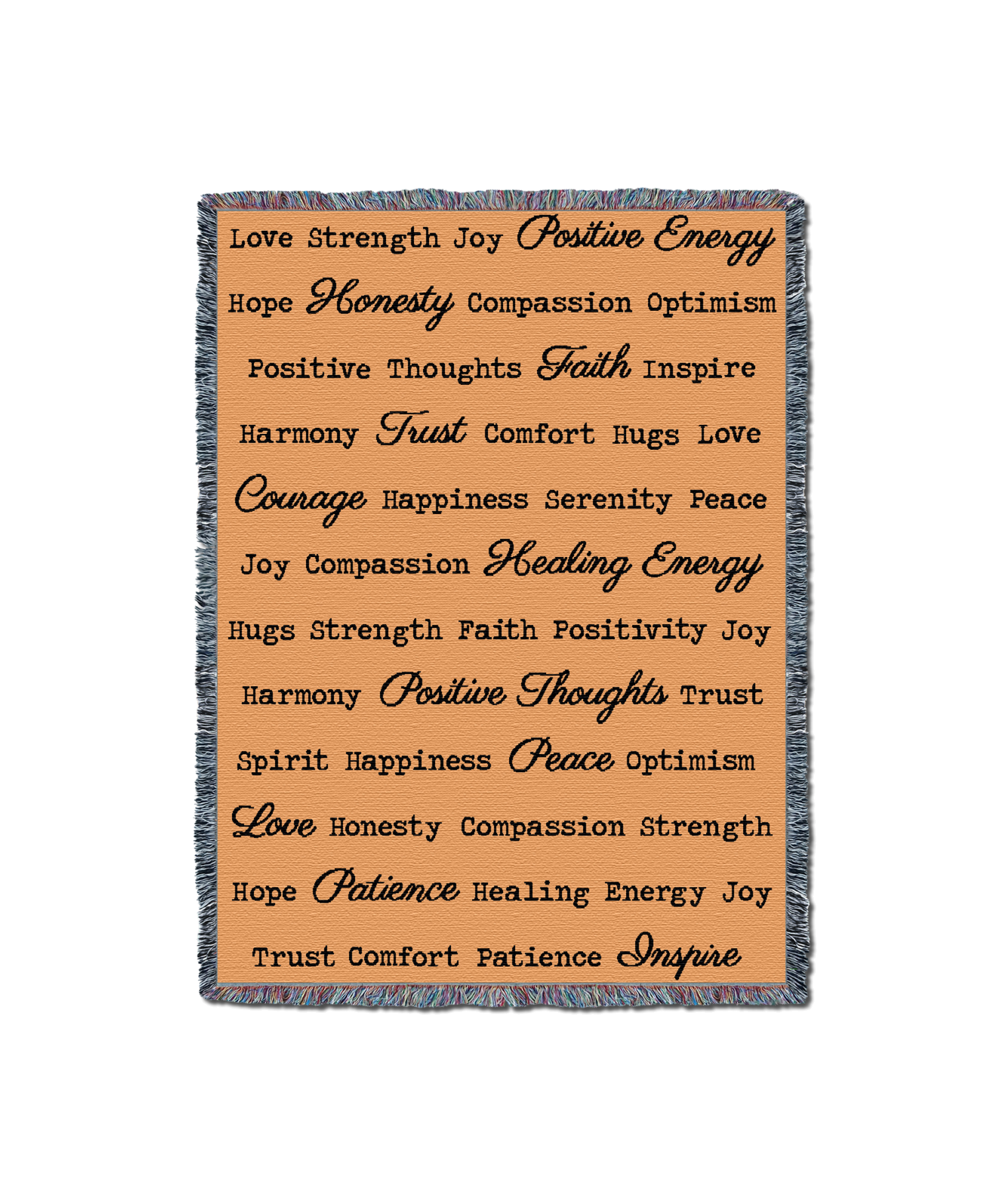 Word Hugs Peach 54X70 Blanket