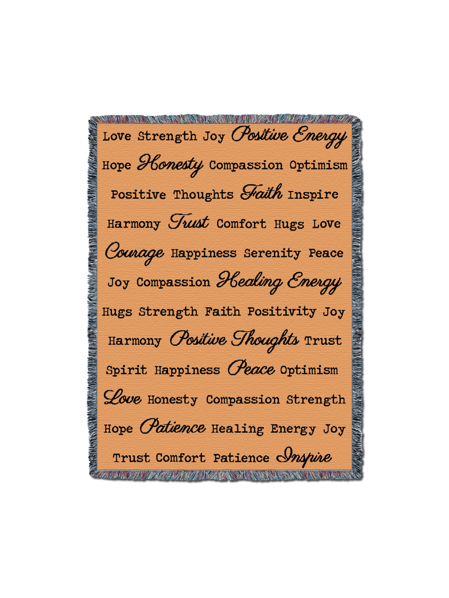 Word Hugs Peach 54X70 Blanket