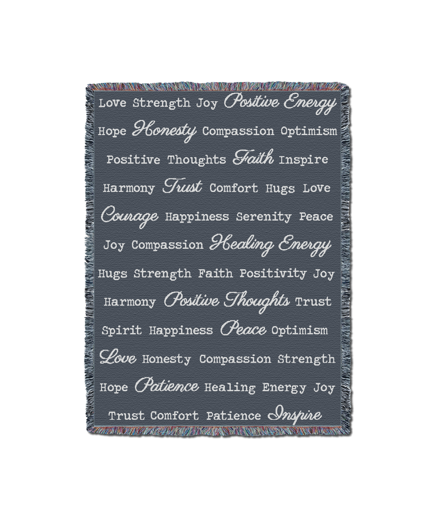 Word Hugs Dark Grey 54X70 Blanket