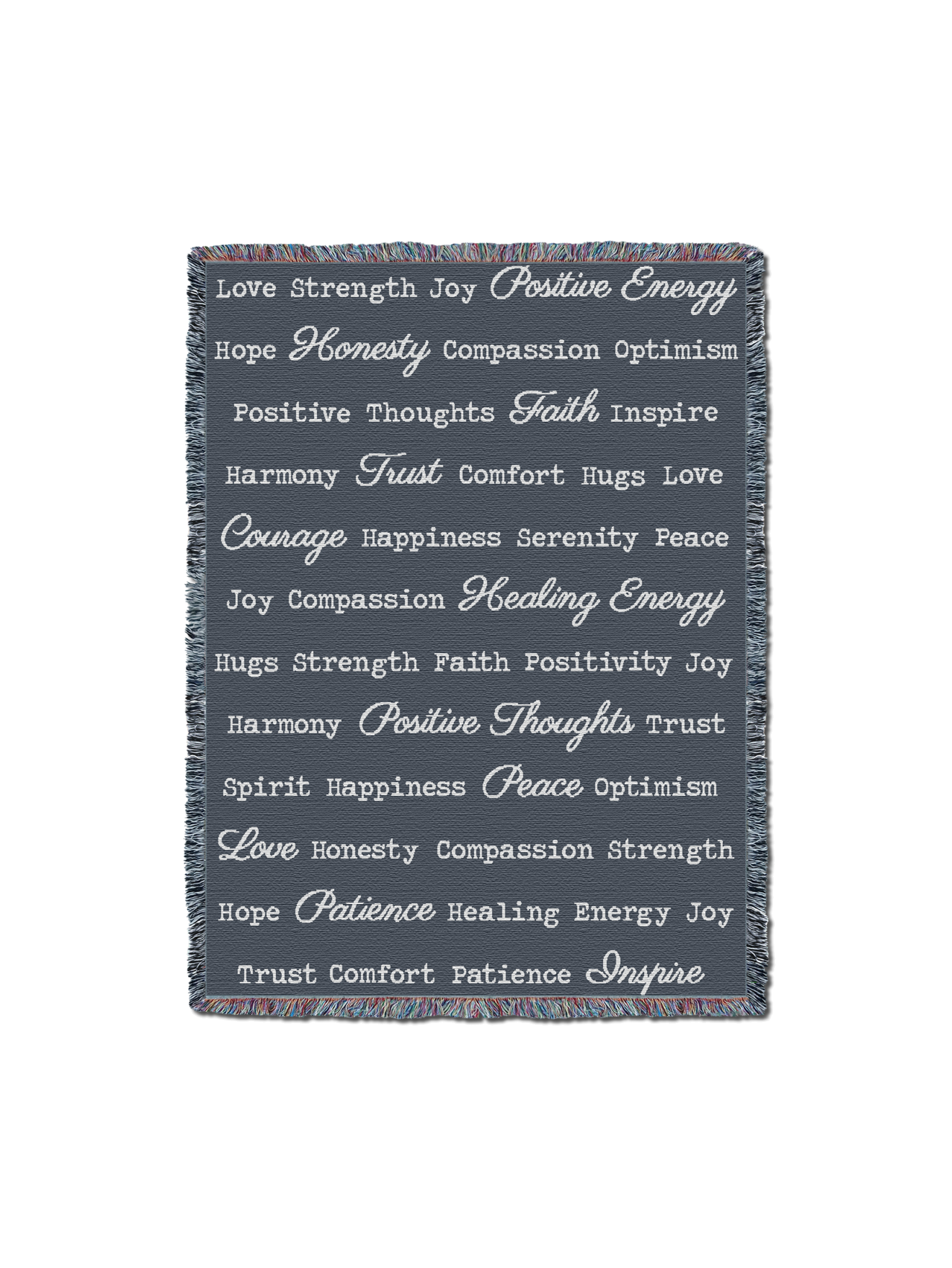 Word Hugs Dark Grey 54X70 Blanket