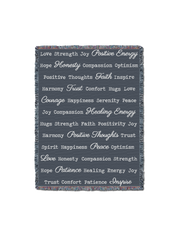 Word Hugs Dark Grey 54X70 Blanket