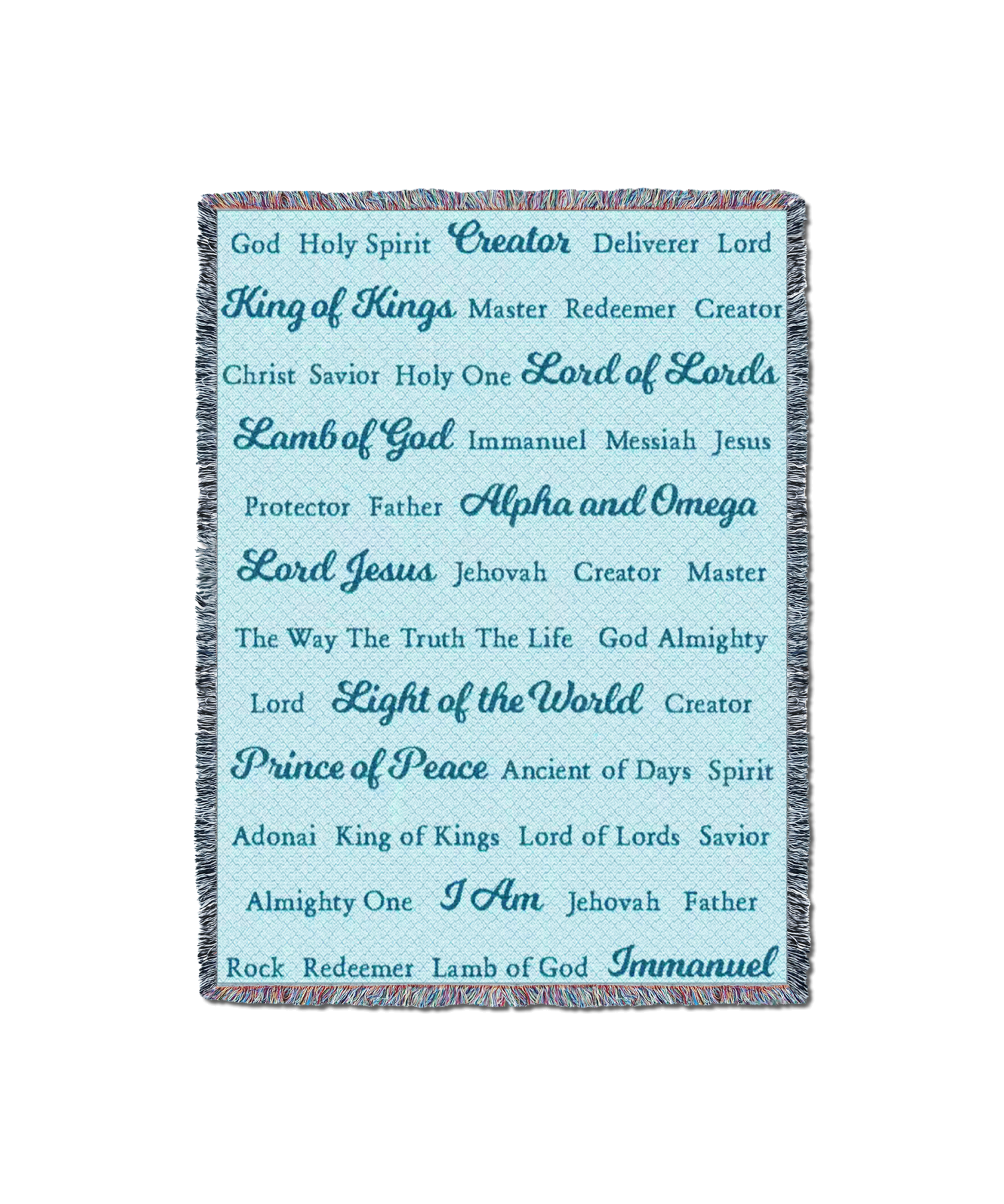 Names of God Blanket Sky Blue