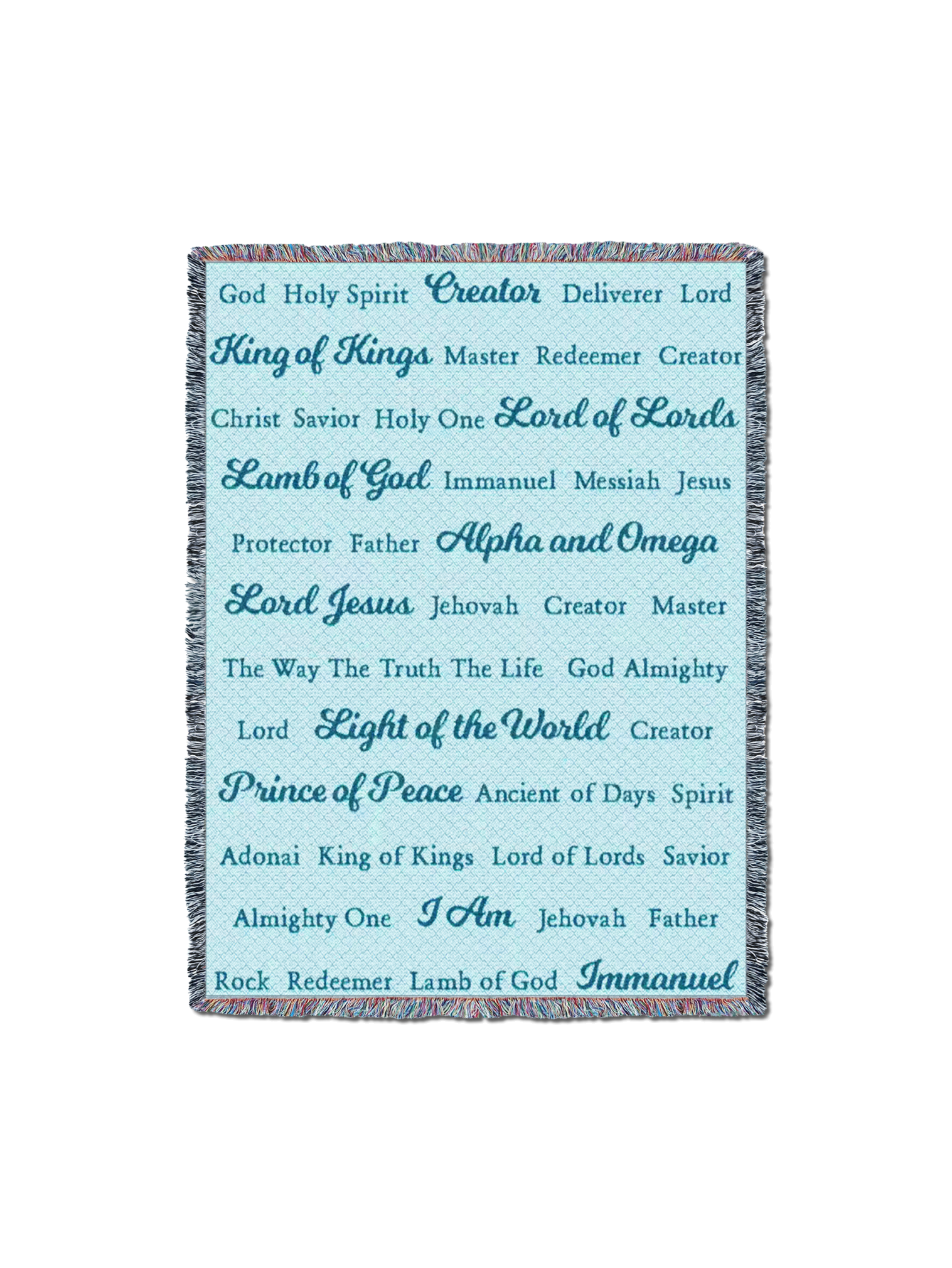 Names of God Blanket Sky Blue