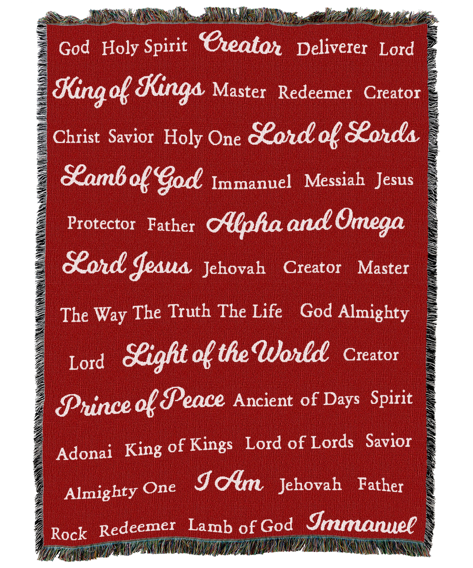 Names of God Blanket Red