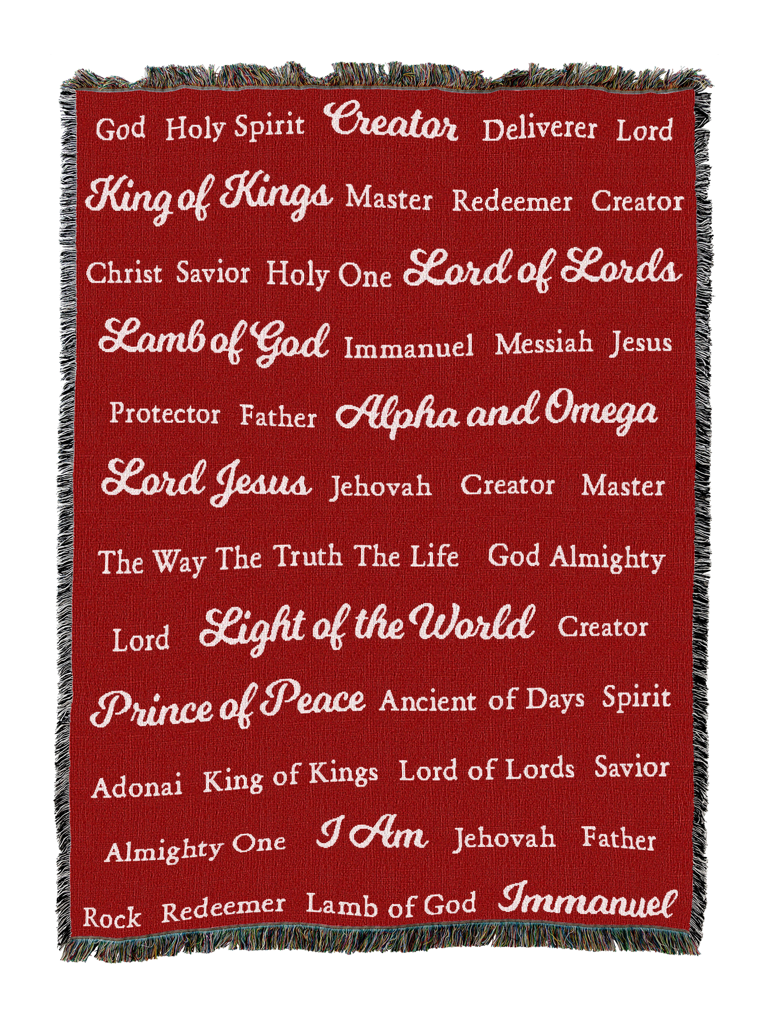 Names of God Blanket Red