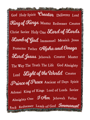Names of God Blanket Red