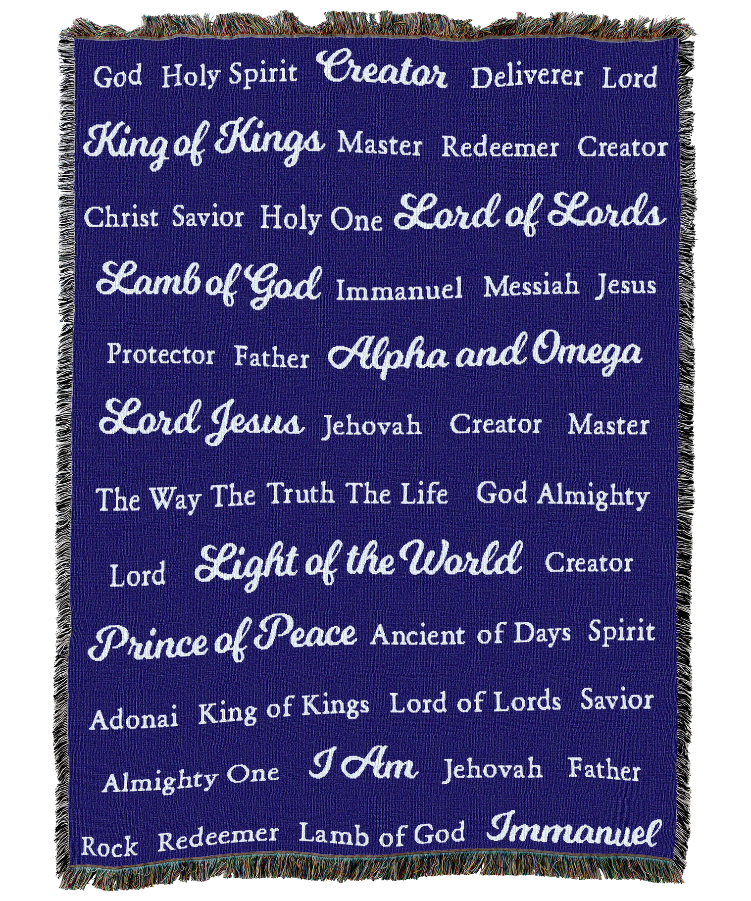 Names of God Blanket Indigo