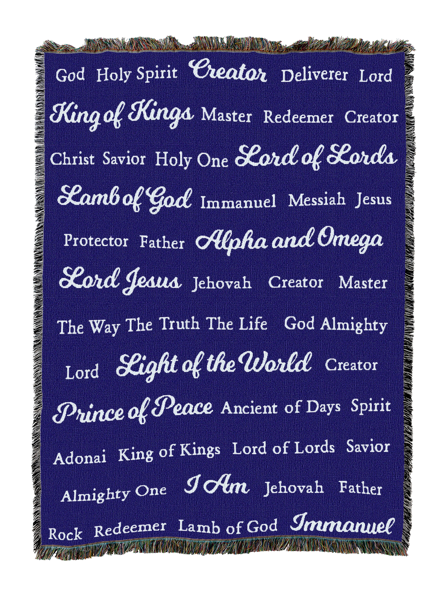 Names of God Blanket Indigo
