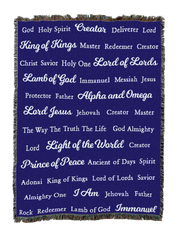 Names of God Blanket Indigo