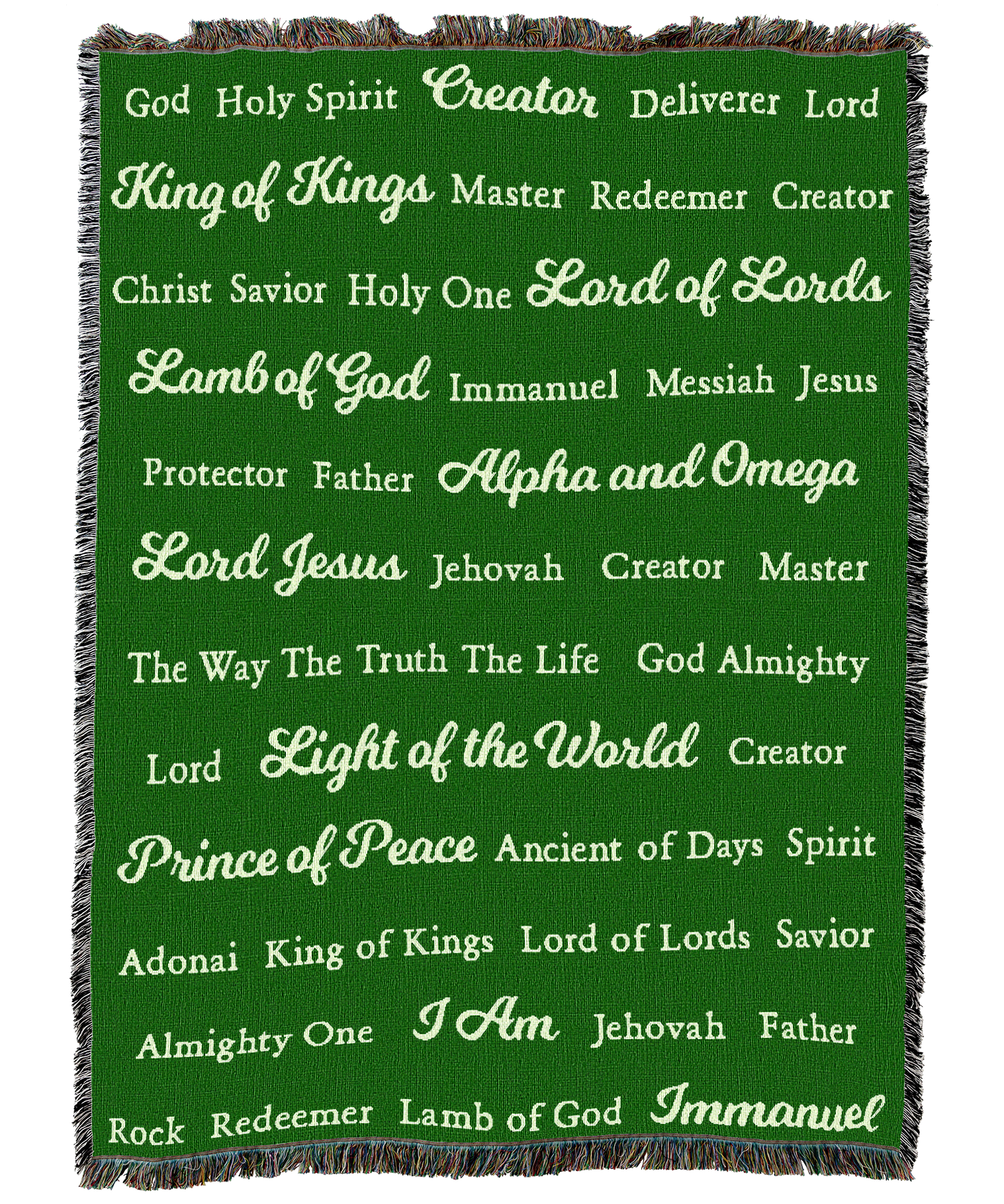 Names of God Blanket Leaf Green