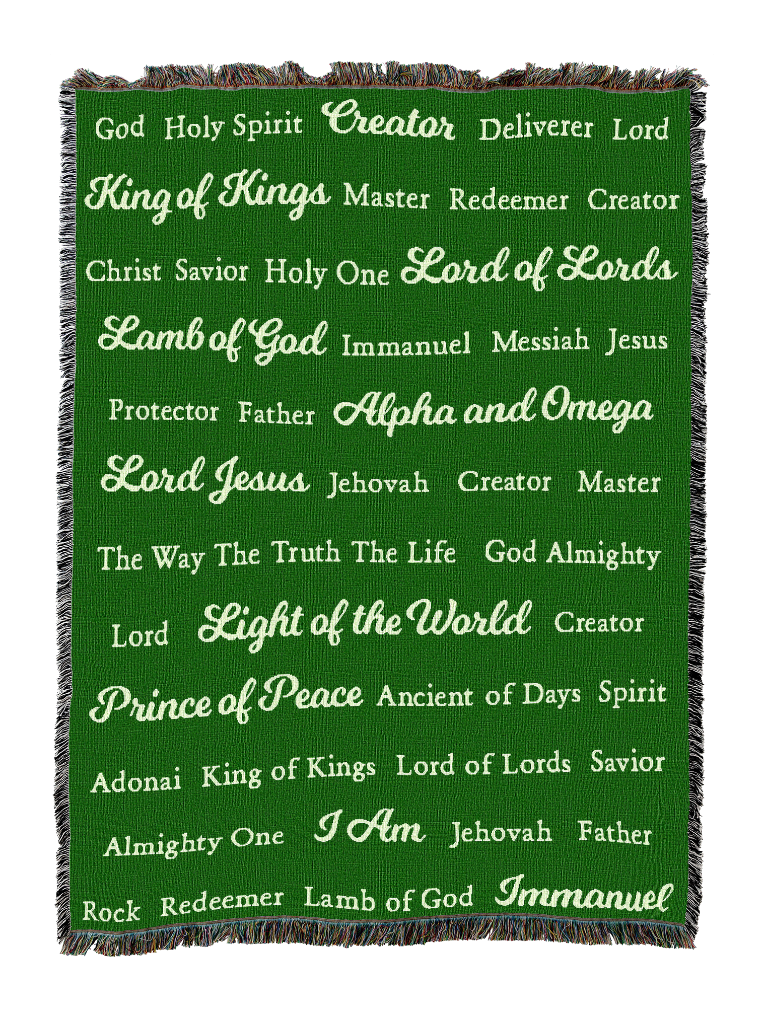 Names of God Blanket Leaf Green
