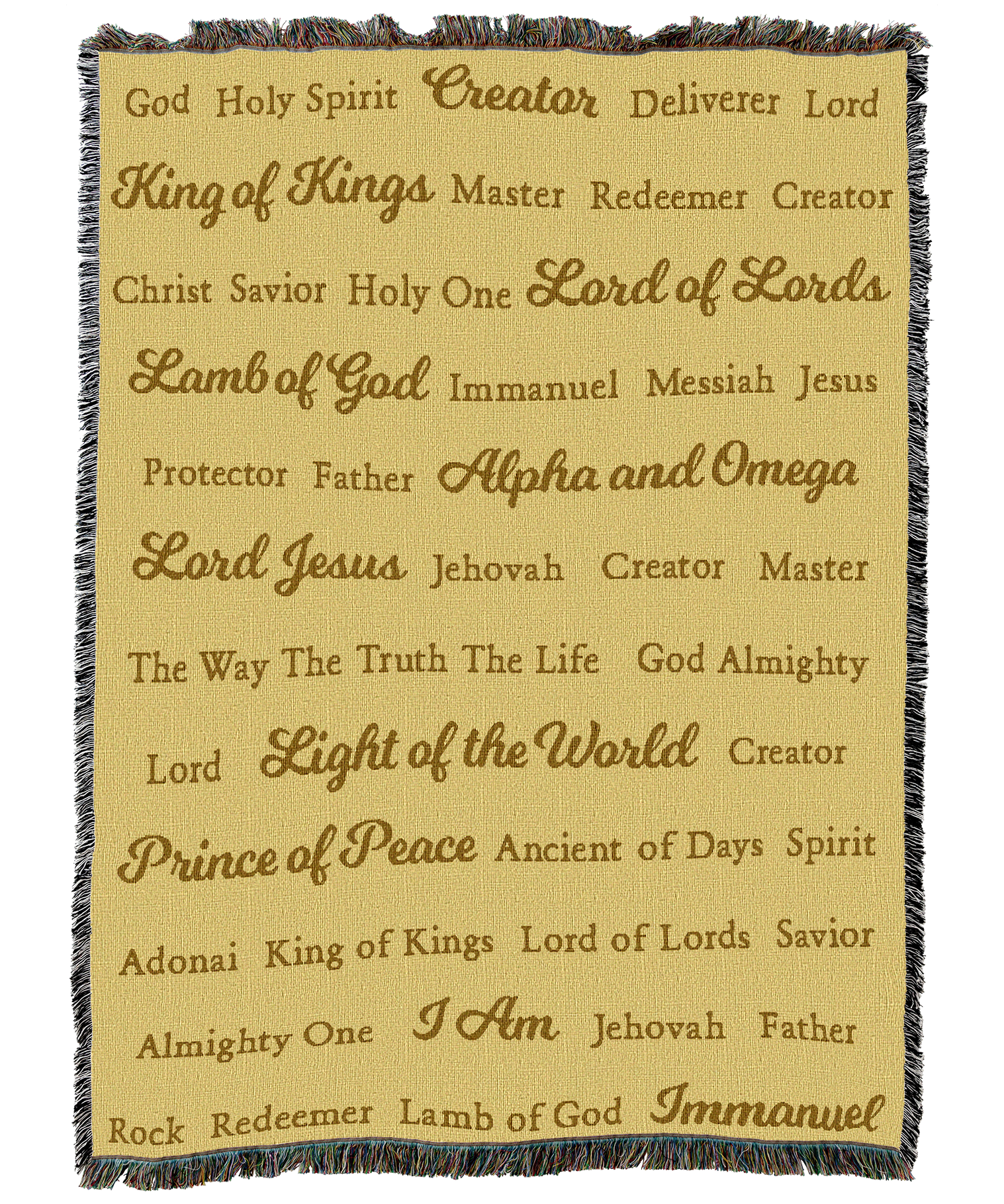 Names of God Blanket Light Gold