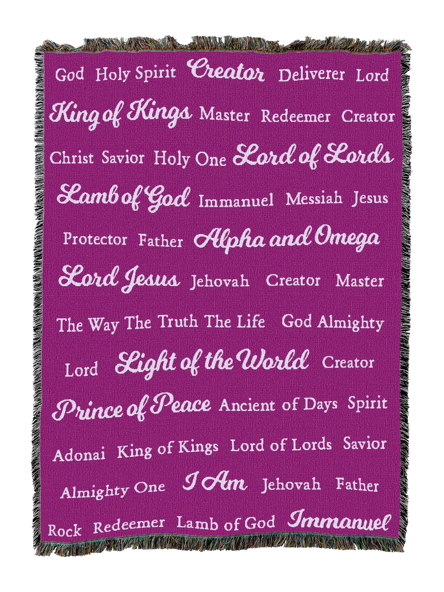 Names of God Blanket Plum